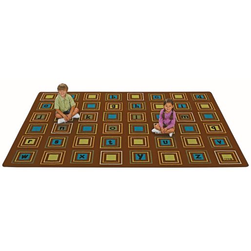 Nature Literacy Squares 4' x 6' Rectangle Premium Carpet
