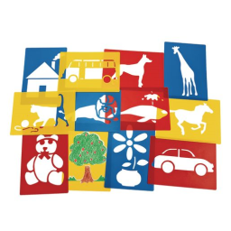 Large Washable Plastic Everyday Objects Stencils - Set of 12