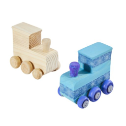 Colorations® Decorate Your Own Wooden Trains - Set of 12