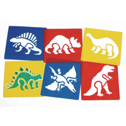 Washable Plastic Dinosaur Stencils - Set of 6