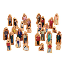 Excellerations® Wooden Photo Blocks Multicultural Families - 28 Pieces