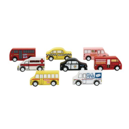 Excellerations® Wooden Play Trucks - Set of 8