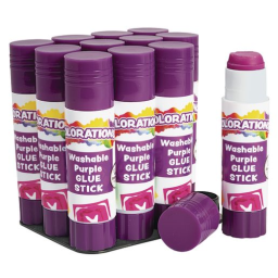 Colorations® Best-Value Washable Glue Sticks, Small (.32 oz.) - Set of 12 in Tray